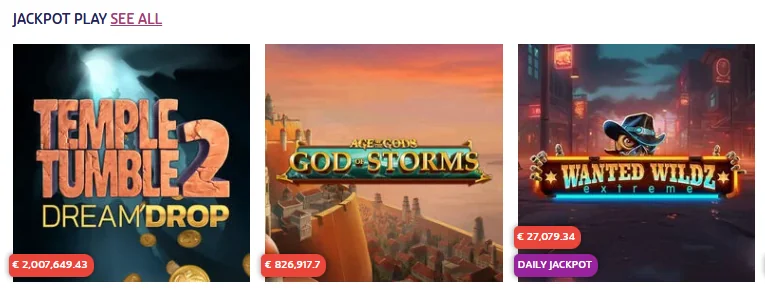 Ojo Casino jackpot games